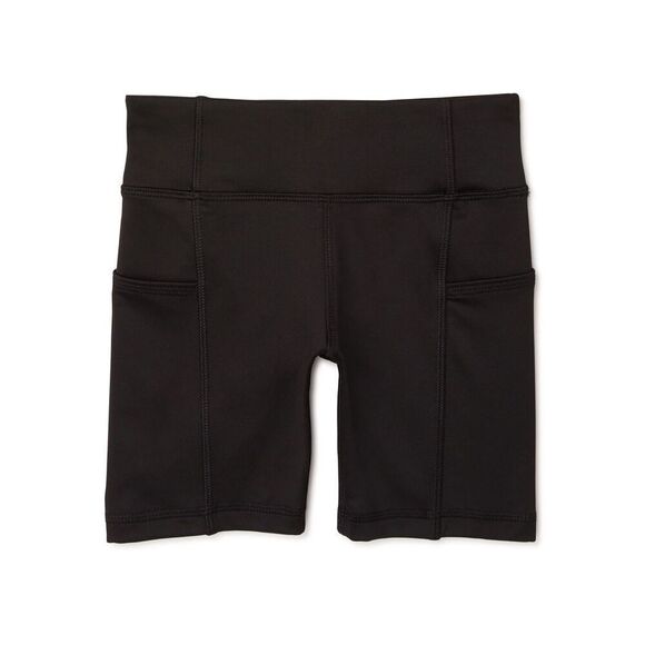Athletic Works Girls Black Biker Shorts Size Small 6/6X Active Stretch Fit - Picture 1 of 7